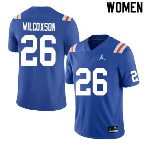 Women's Florida Gators #26 Kamar Wilcoxson NCAA Nike Blue Throwback Authentic Stitched College Football Jersey HXR3362GD